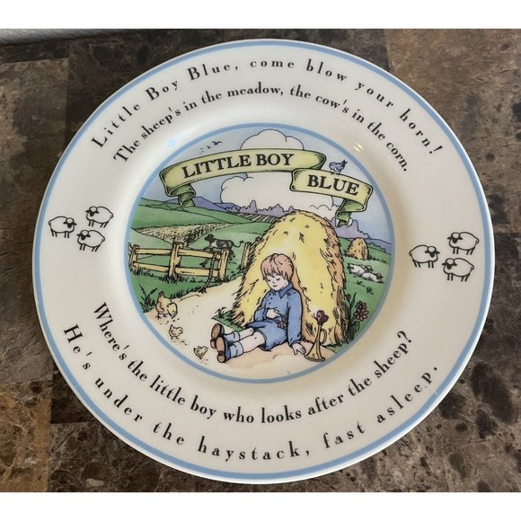 Little Boy Blue Child's Cup Plate Set Mud Pie w/ Box Mother Goose Nursery Rhyme - Picture 6 of 14